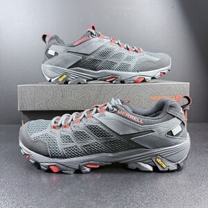 Merrell Mens Moab FST 2 Waterproof Black Granite Red J77471 Hiking Size 8 Vibram